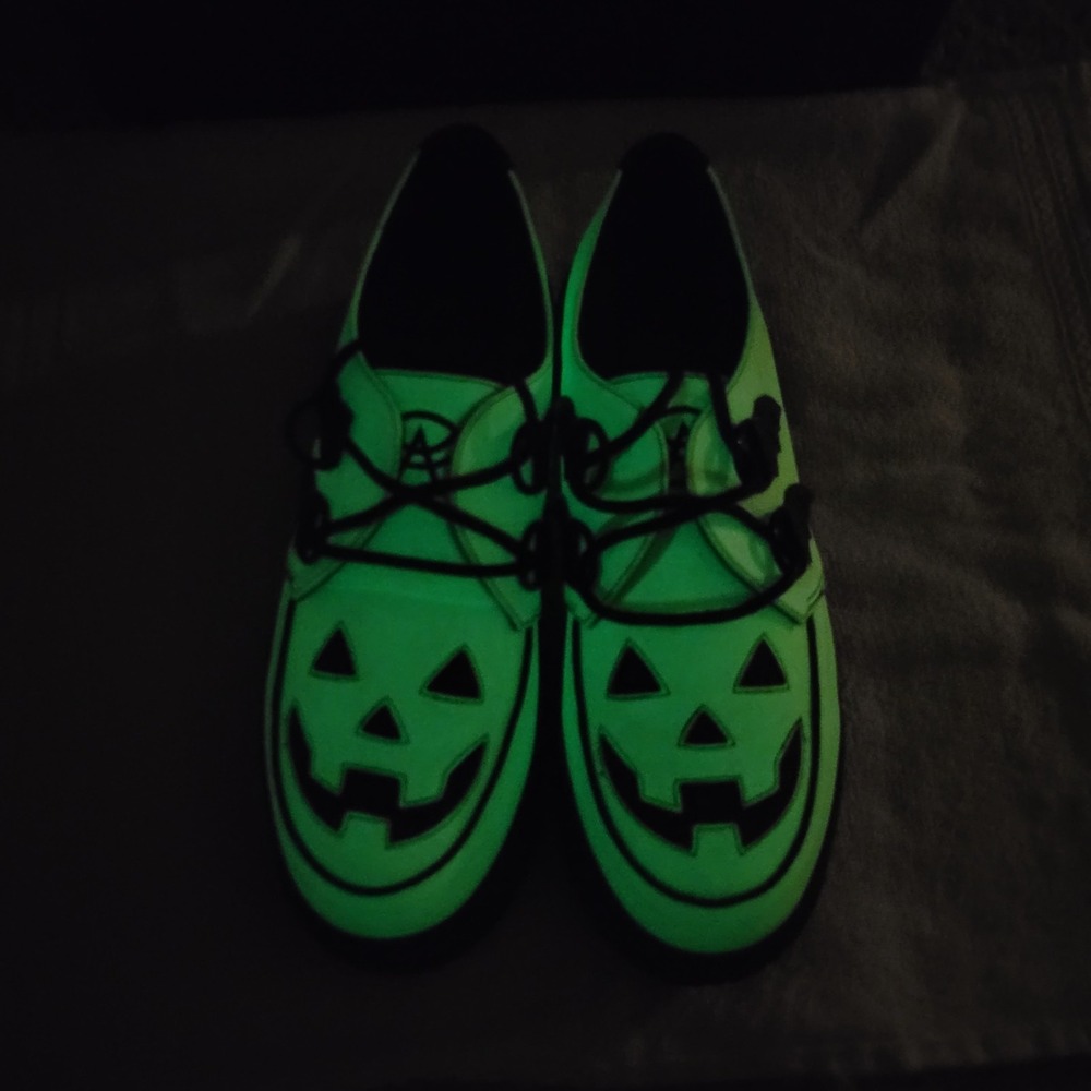 Strange Cvlt Cult YRU Krypt Jack O Lantern Glow Creeper Platform Shoes Women 10 - Picture 8 of 14